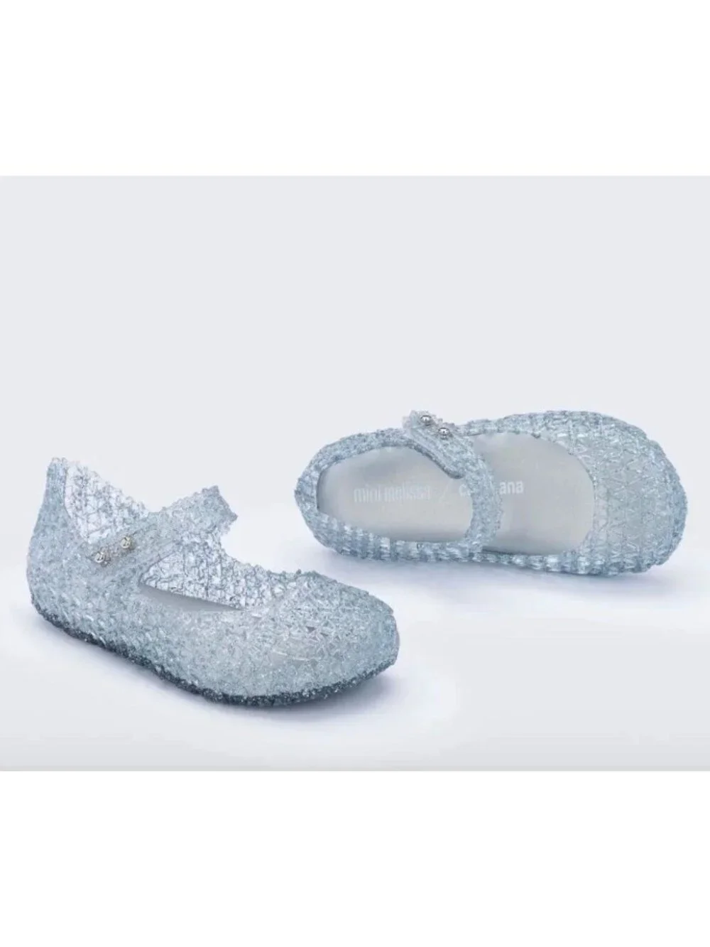 Mini Melissa x Campana Glitter Clear Ballerina Flats Size 7C